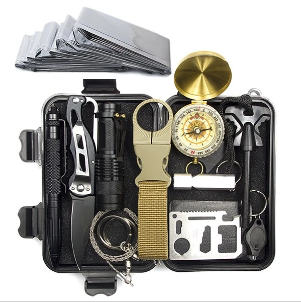 Multifunctional Survival kit outdoor travel military set, camping mini tools, emergency aid kit