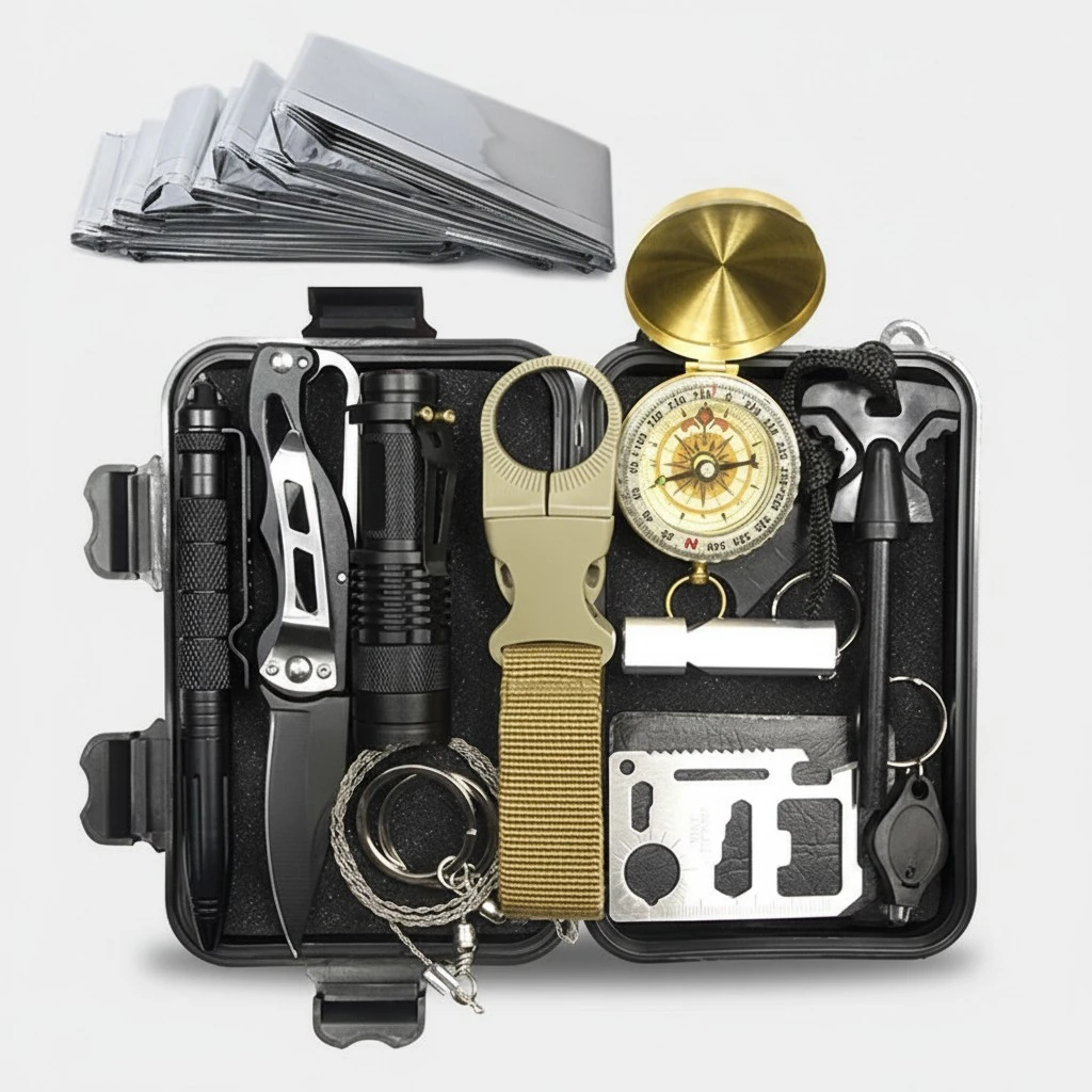 Multifunctional Survival kit outdoor travel military set, camping mini tools, emergency aid kit