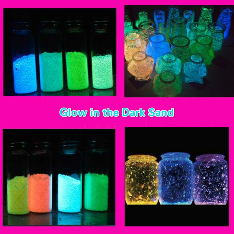 Colorful Fluorescent luminous Particles Glow Sand Glow in the Dark Sand Dec (Green)