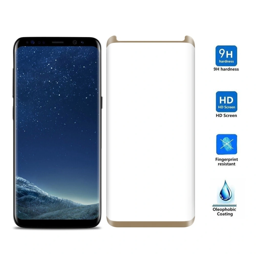 9H HD Clear 3D Curved Tempered Glass Film Screen Protector for Samsung Galaxy S8 (Black)