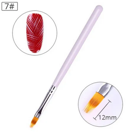 Gradient Acrylic Paint Brush UV Gel Flower Drawing Pen Handle Manicure Nail Art Tool (7#)