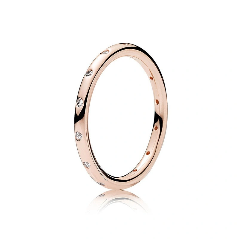 Rose Gold Crystal Surround Fashion Rings Fit Women Wedding Party Rings Elegant Jewelry 9#