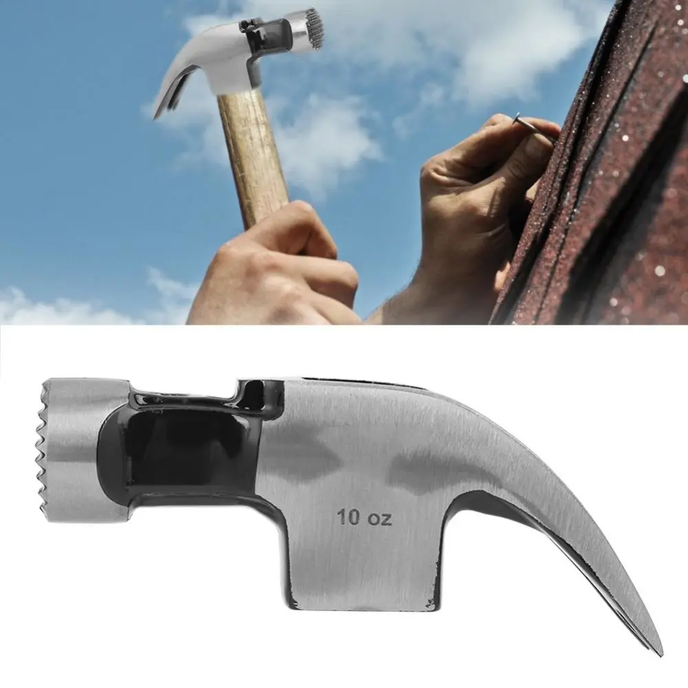 10oz Round Head Bend Angle Double Fork Claw Hammer Head for Carpenter Home Woodworking Tool