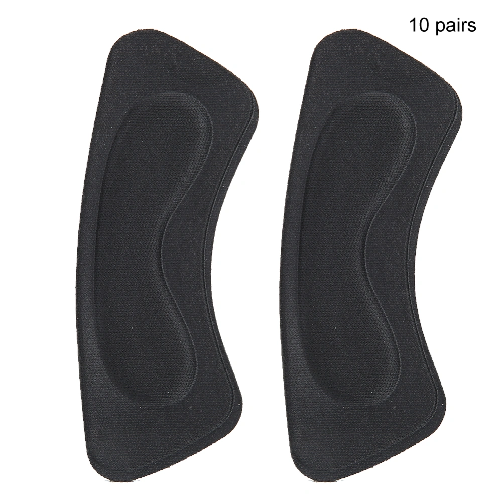 10 Pairs Sponge Skin-Friendly Heel Pad Heel Sticker Forefoot Patch for Foot Care (Black)