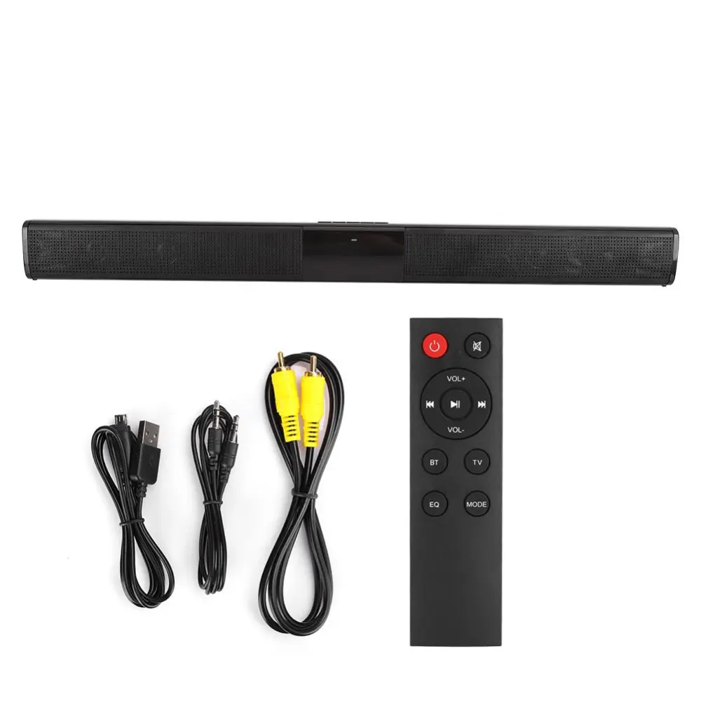 BS-28D Soundbar Bluetooth Speaker Coaxial Strip Stereo Interconnect Home Theater (Remote Control with Battery)