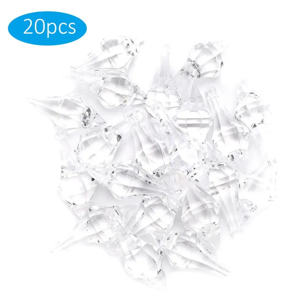 20Pcs Acrylic Pointed Bead Pendant Crystal DIY Holiday Home Decoration Accessories