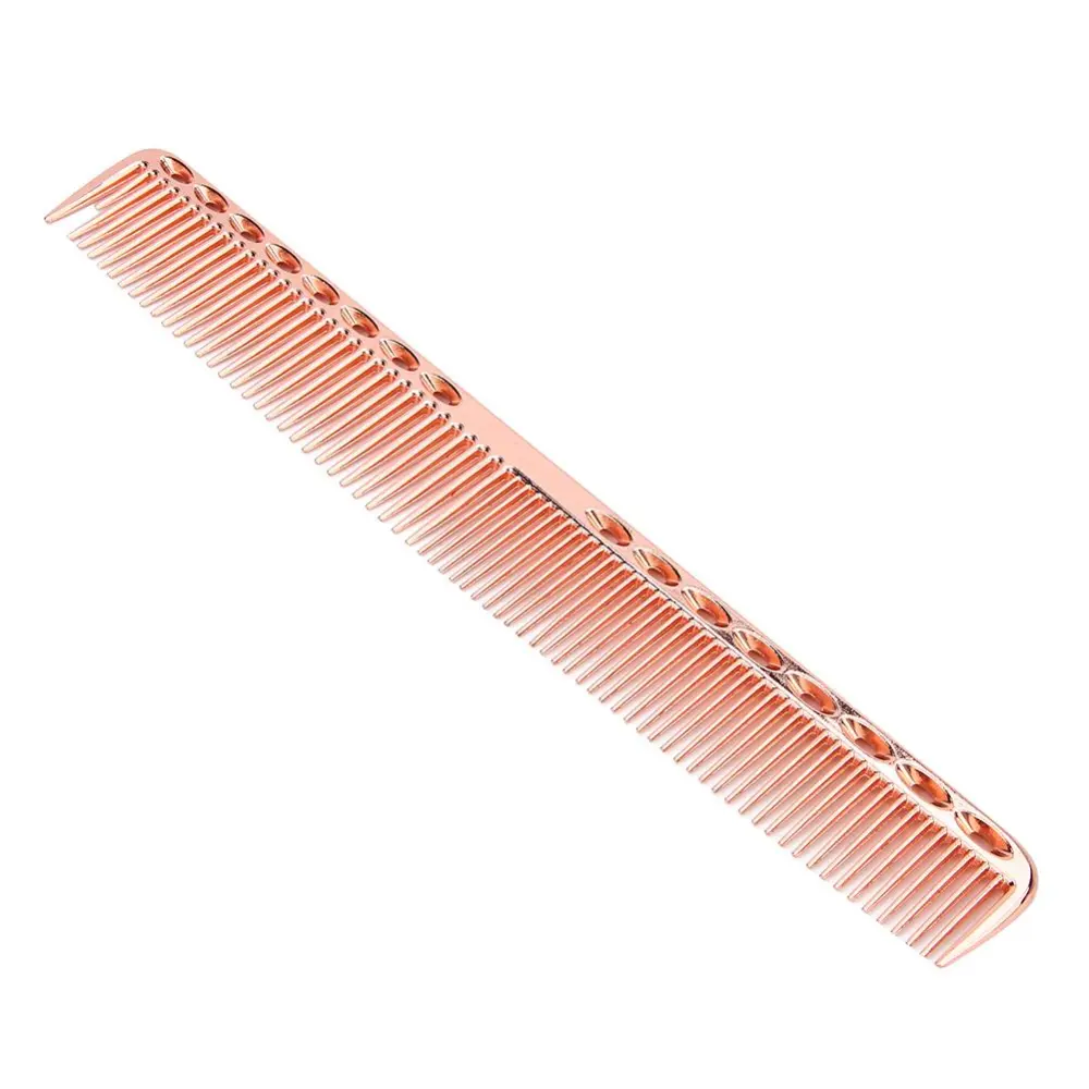 Professional Stainless Steel Comb Hair Salon Hairdressing Anti-Static Haircut Space Comb(Rose Gold )