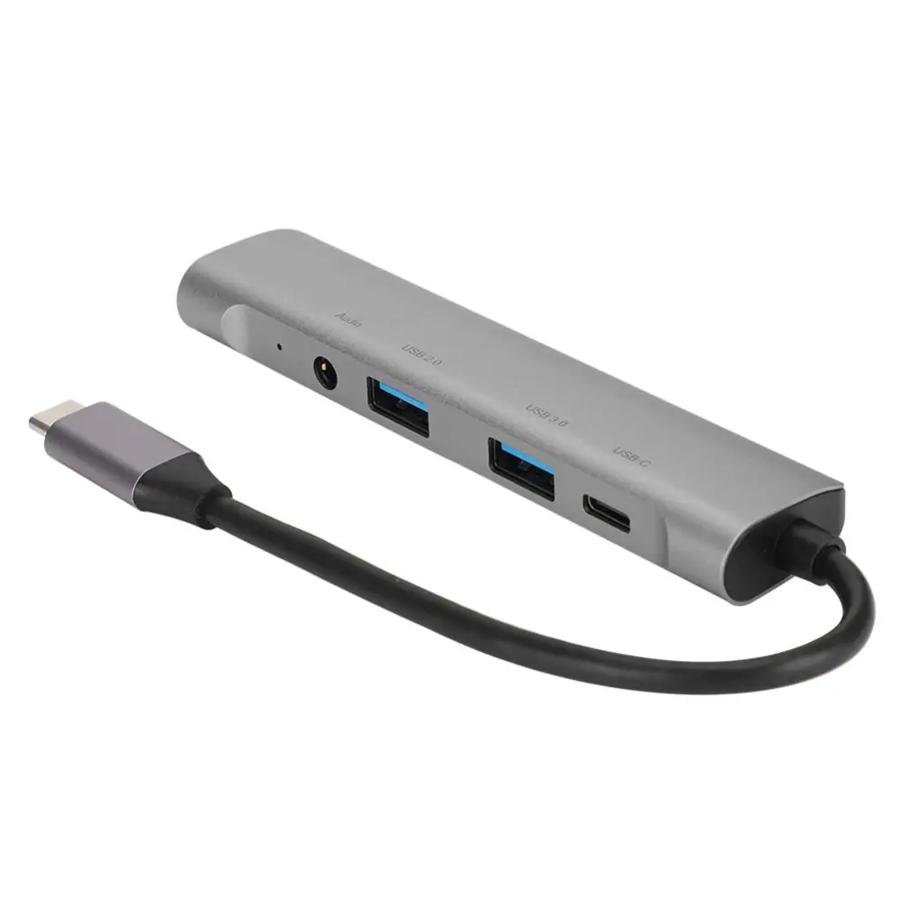 5 in 1 USB-C Hub Gray Multi-Functional Expansion Dock Type-C to HDMI Connector 60W PD(Gray )