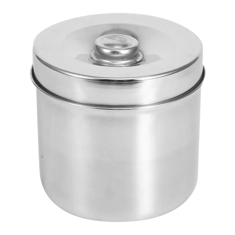 Stainless Steel Ointment Jar Dressing Cotton Box Iodophor Gauze Container(12cm / 4.7in )