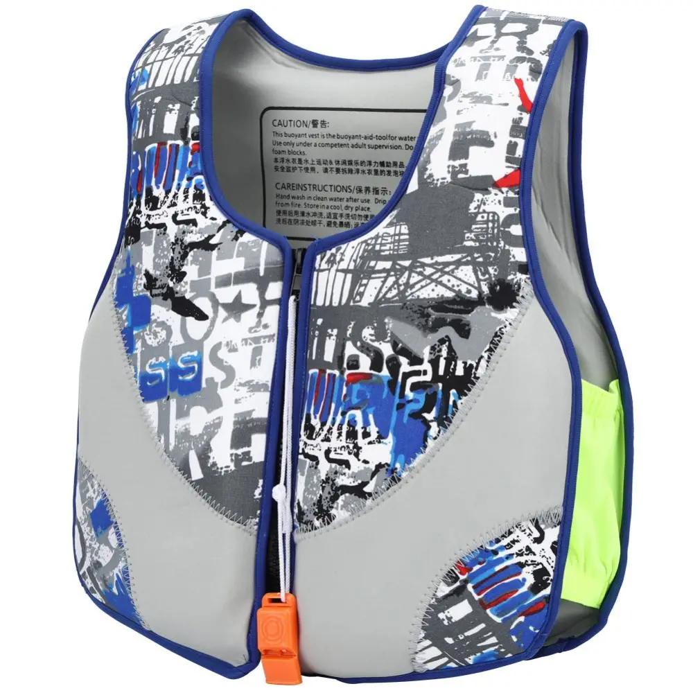 Neoprene Portable Children Safety Life Jacket Vest Floating Accessory for Kid Wearing(blue )