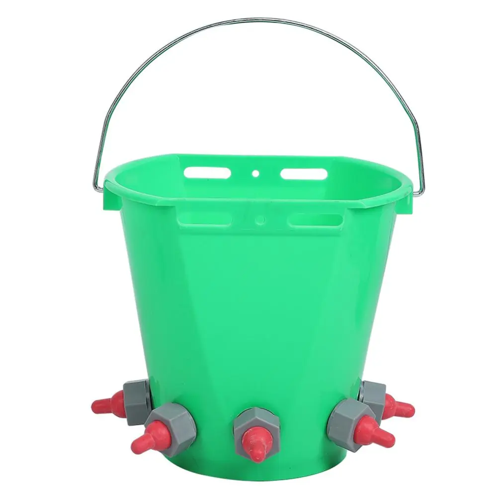 HL-MP69 Plastic Multiple Nipples 8L High Capacity Lamb Milk Feed Bucket for Cattle Sheep Livestock(Five Nipple )