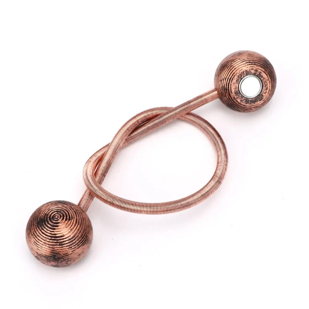 Ball Type Magnetic Curtain Tiebacks Window Curtain Buckle Tie Backs Clips Window Decoration(Red Bronze )