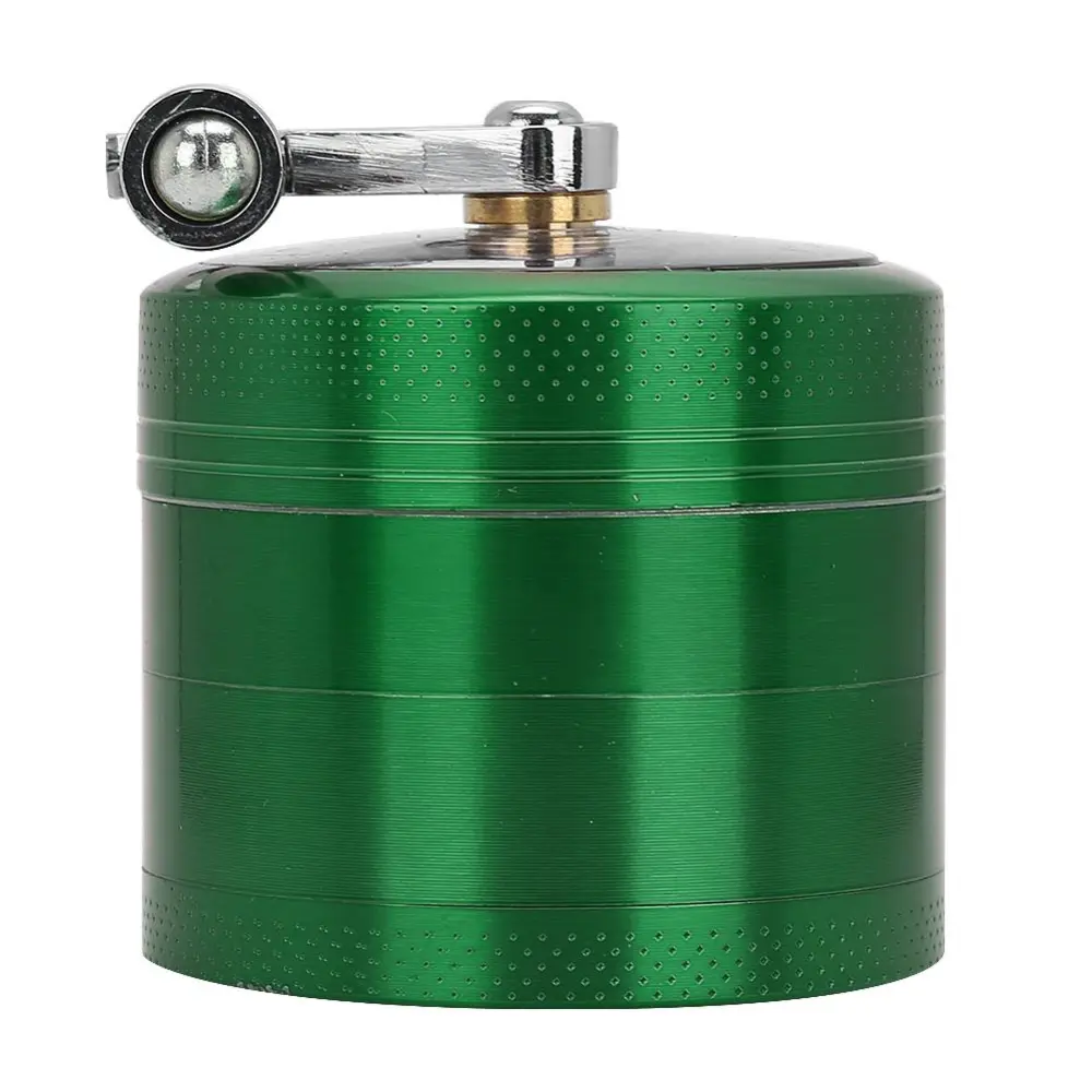 4-Layer Smoking Grinder Hand-Shaked Zinc Alloy Grinding Tool 55mm with Magnetic Cover(Green )