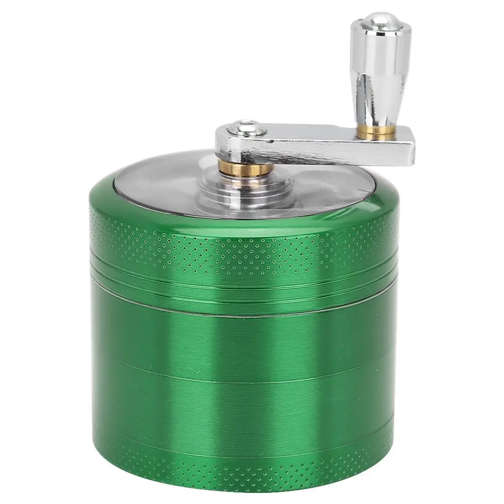 4-Layer Smoking Grinder Hand-Shaked Zinc Alloy Grinding Tool 55mm with Magnetic Cover(Green )
