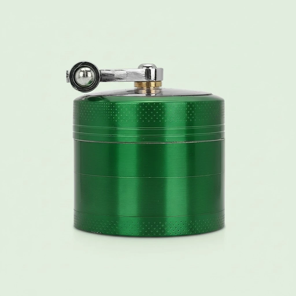 4-Layer Smoking Grinder Hand-Shaked Zinc Alloy Grinding Tool 55mm with Magnetic Cover(Green )