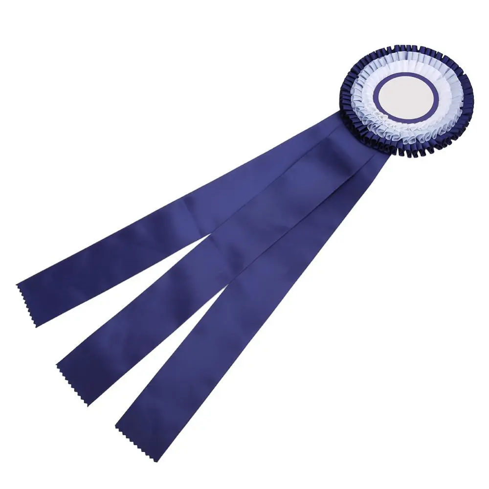 First Second Place Rosette Ribbon Badge Exquisite Small Winner Medal Award Trophy(Blue )