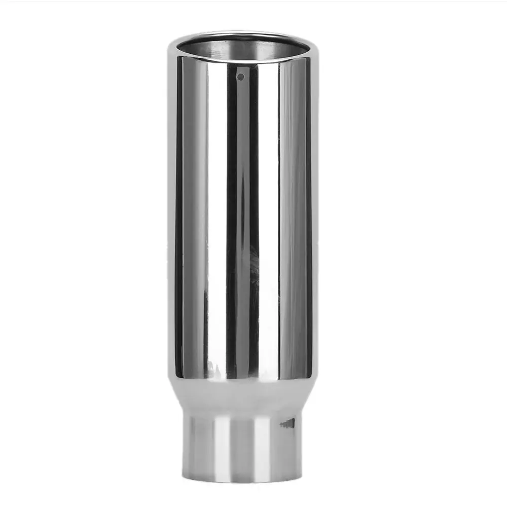 Car Exhaust Pipe Stainless Steel 80mm/3.1in Inlet 102mm/4in Outlet Universal Tail Throat(Silver )