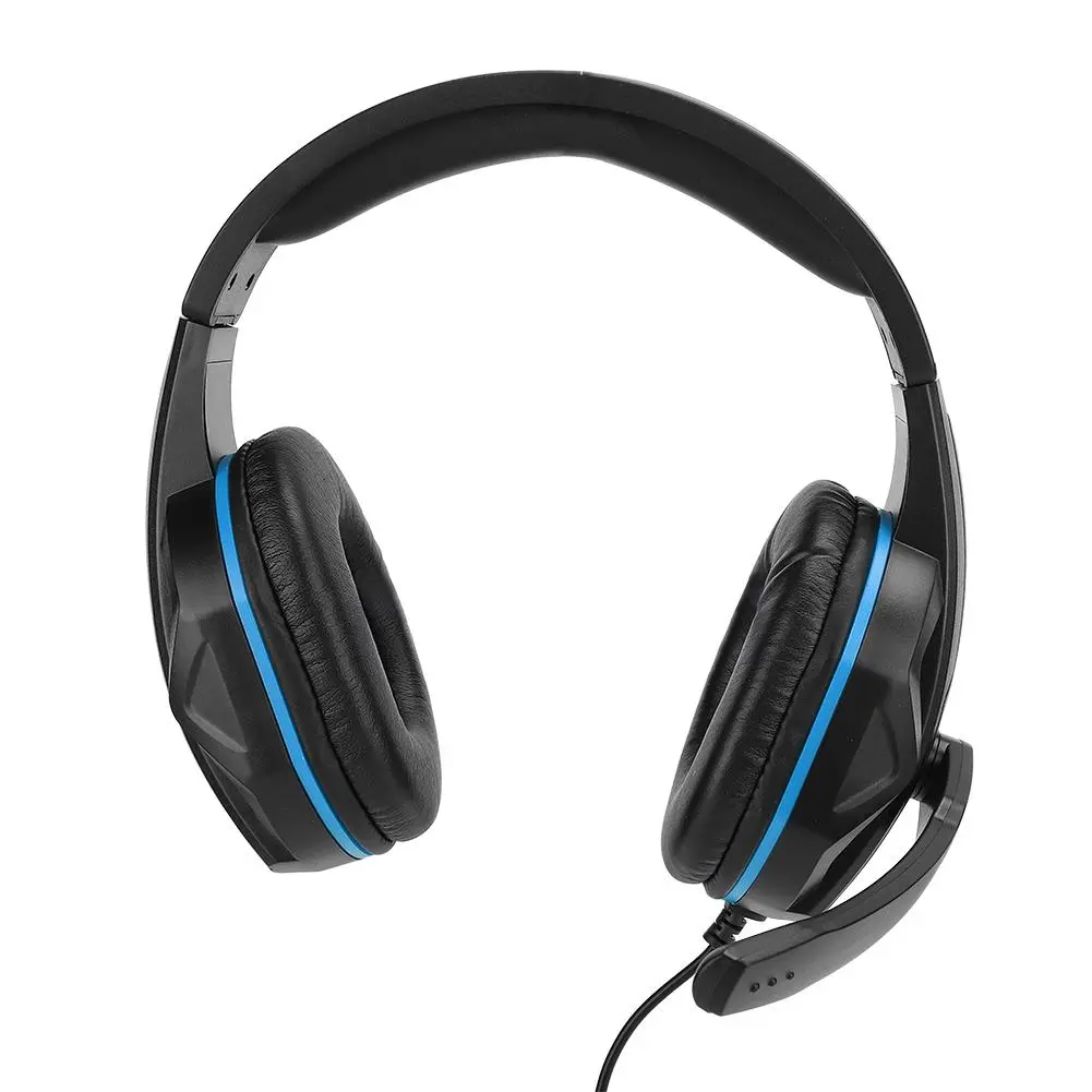 SEZ-881 ABS Lightweight Microphone Gaming Headset Noise Reduction 3.5mm Headphone Equipment for Xboxone/PS4(Blue )
