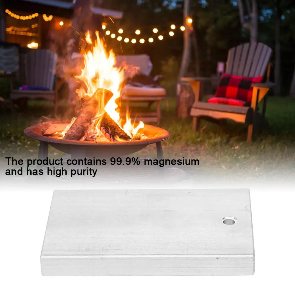 Magnesium Block Safe Flint Fire Starting Kit Tool for Heating in Wild Camping S/L(90x60x10mm )