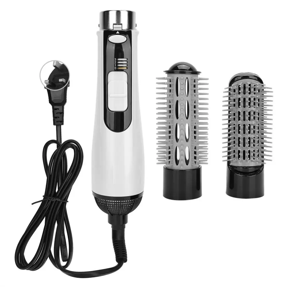 Household Negative Ion Hair Blow Comb Hair Straightening Curling Comb Heating Styling Tool(UK Plug 220V)