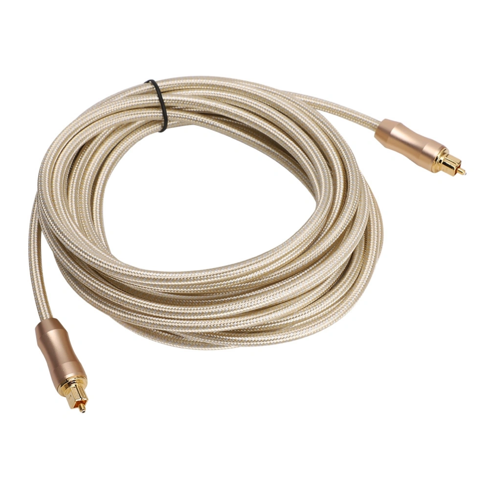 5.1 Sound Track Digital Optical Fiber Audio Cable Gold for Speaker Power Amplifier TV(Gold 5m)