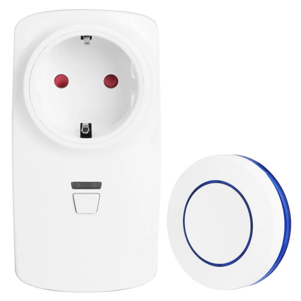 Household Appliances Controller 2-Way Wireless Power Outlet Remote Control Socket(Blue Remote Control EU Plug 250V)