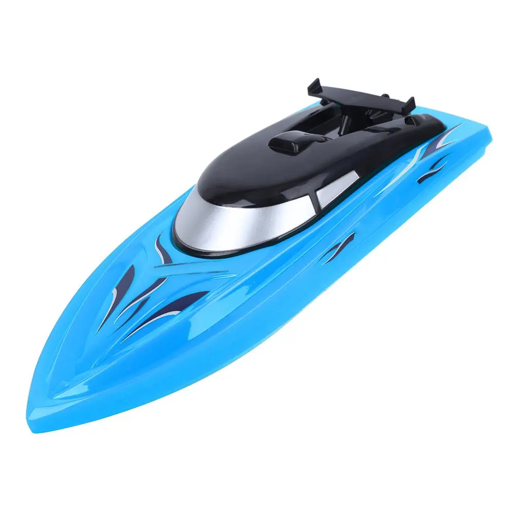 2.4G RC Boat Simulation Electric Waterproof Strong Powder Children RC Racing Boat Toy(Blue )