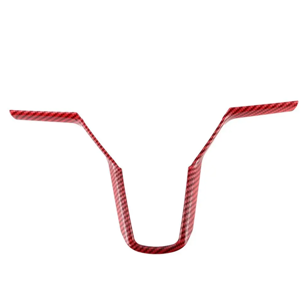 Auto Car Steering Wheel Decorative Frame Cover Trim Fits for Tesla Model 3 2017-2019(Red )