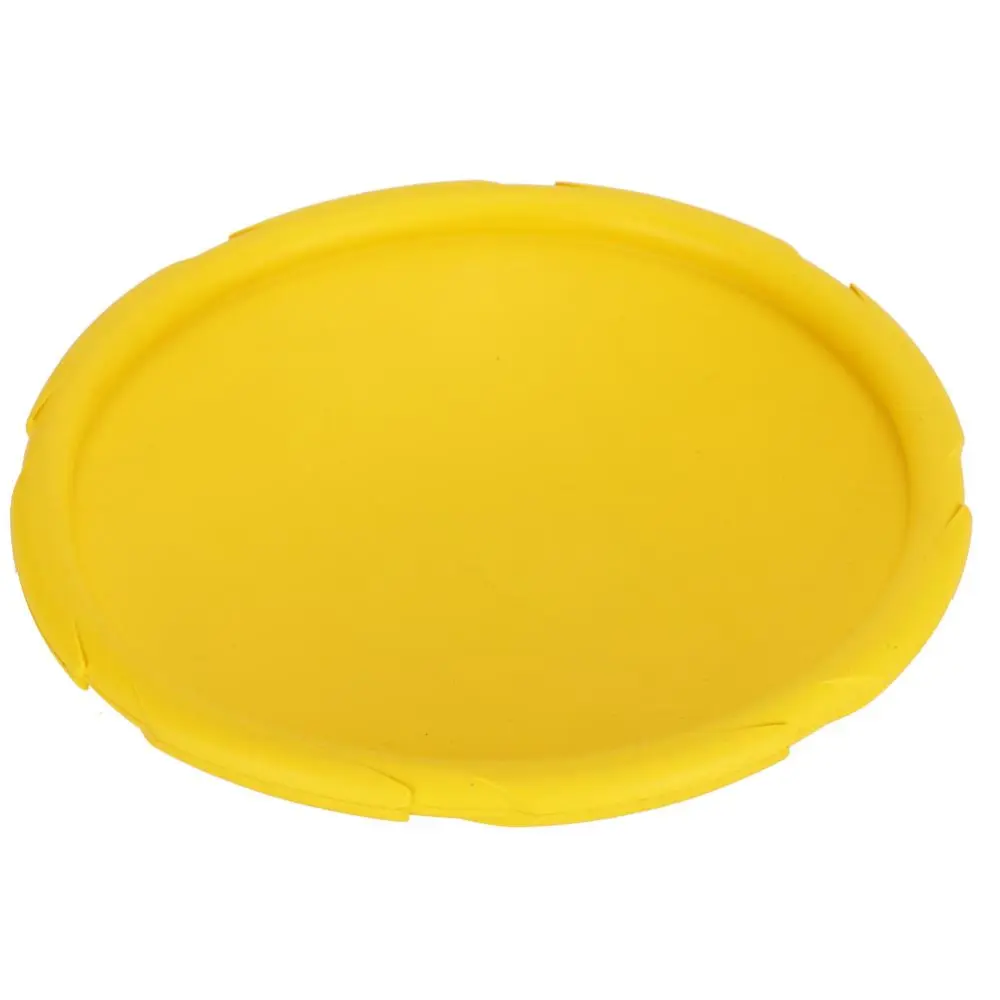 Pet Dog Rubber Training Safety Flying Disc Outdoor Practicing Durable Toy Supply Bright Color(Large Yellow )