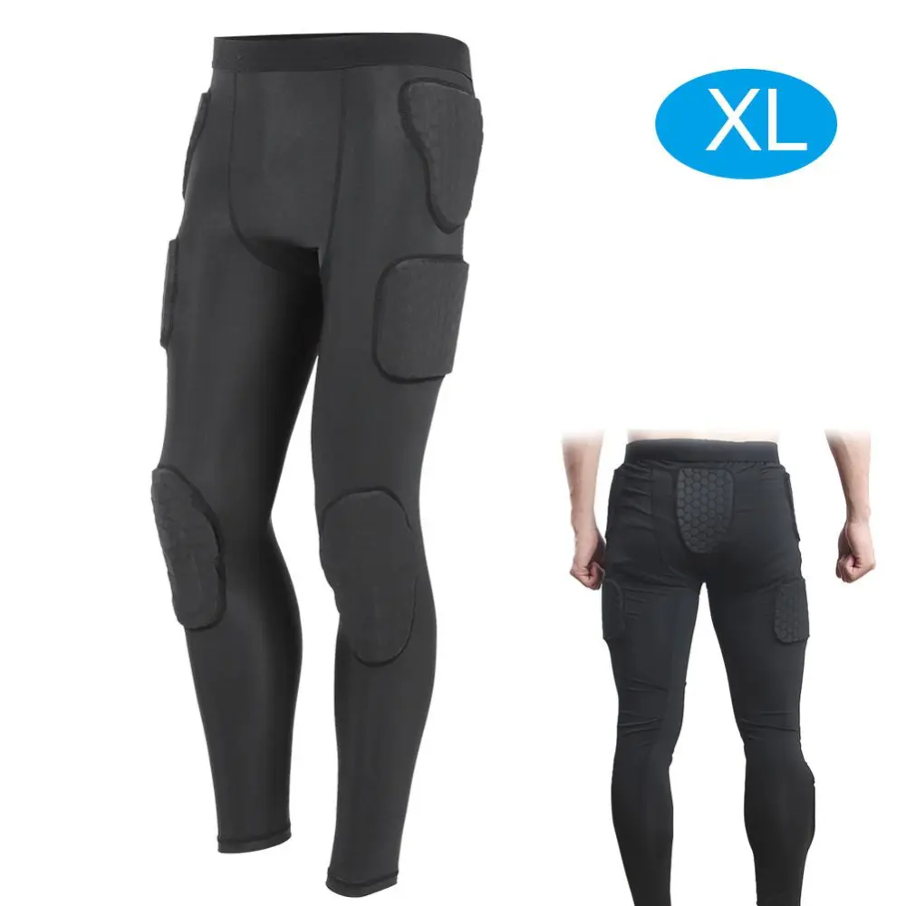 Protection Gear Football Anti-knock Trousers Long Pants Cellular Anticollision Fitness Sport Goalkeeper Sport Pants(XL )