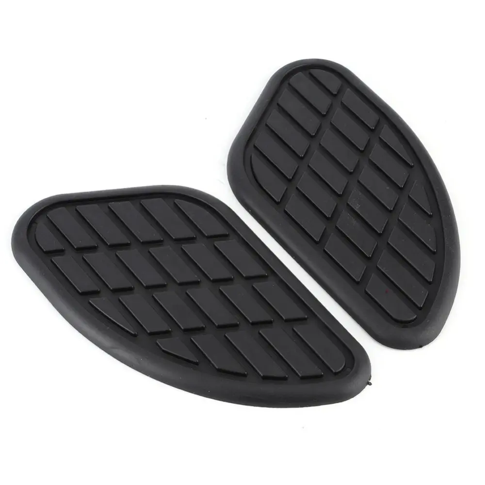 Pair of Motorcycle Fuel Tank Traction Pad Protector Vintage Universal Knee Grip Decals(Black )