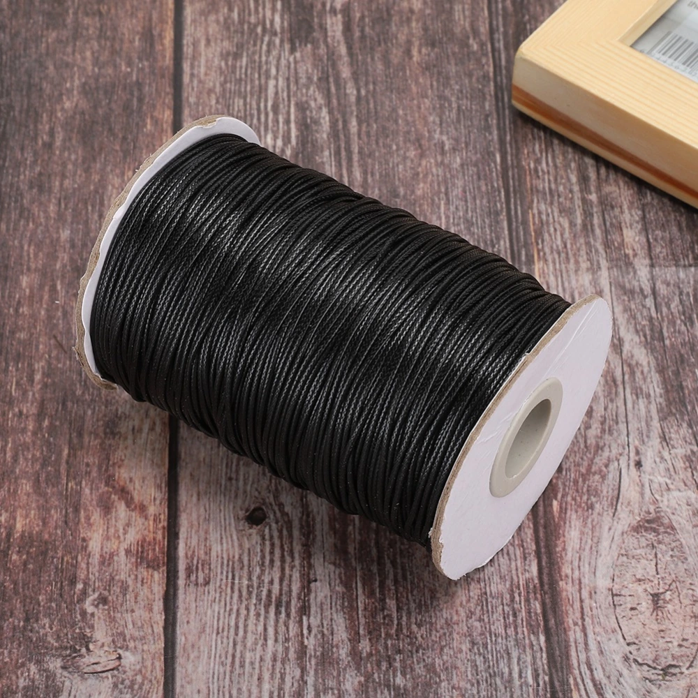 160m Wax Line DIY Environmentally Friendly Hand-Woven Rope Necklace Cotton Thread 1mm(Black )