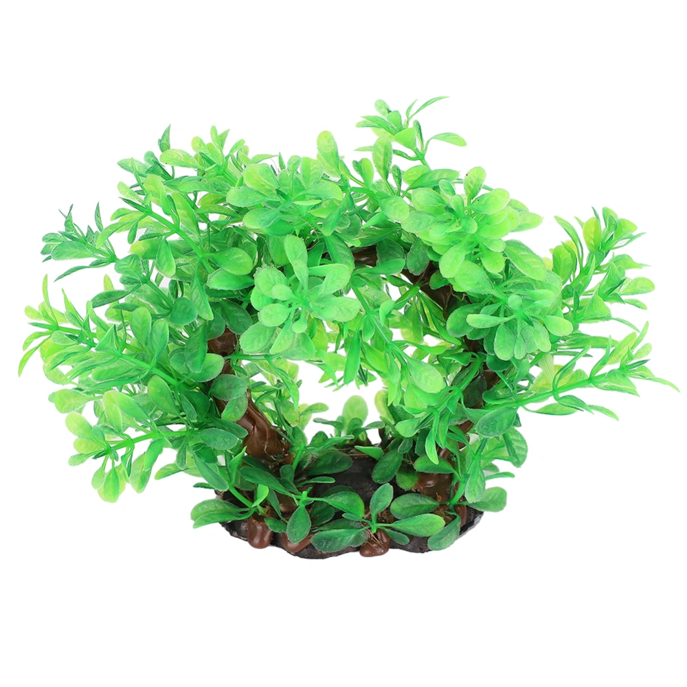 Aquarium Artificial Simulation Plastic Safety Water Plants for Fish Tank Decoration Landscape(Arch Plant Green )