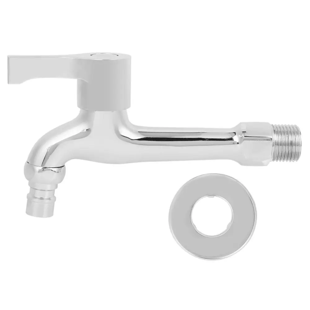 G1/2in Copper Electroplating Single Cold Faucet Washing Machine Faucet Tap for Home Use(Long Type 49213 )