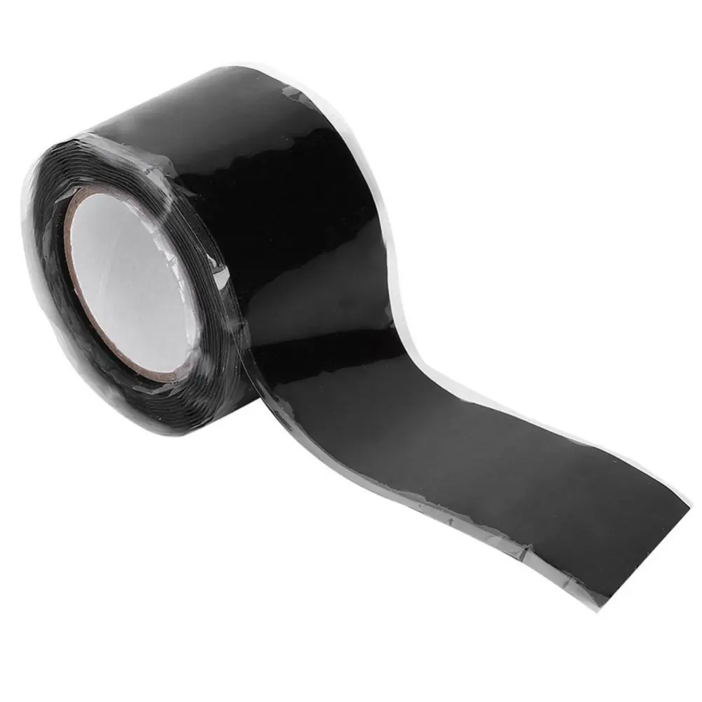 2Pcs 0.5mmx25mmx1.5m Black Self-Adhesive Tape High Temperature Resistant Silicone Tape