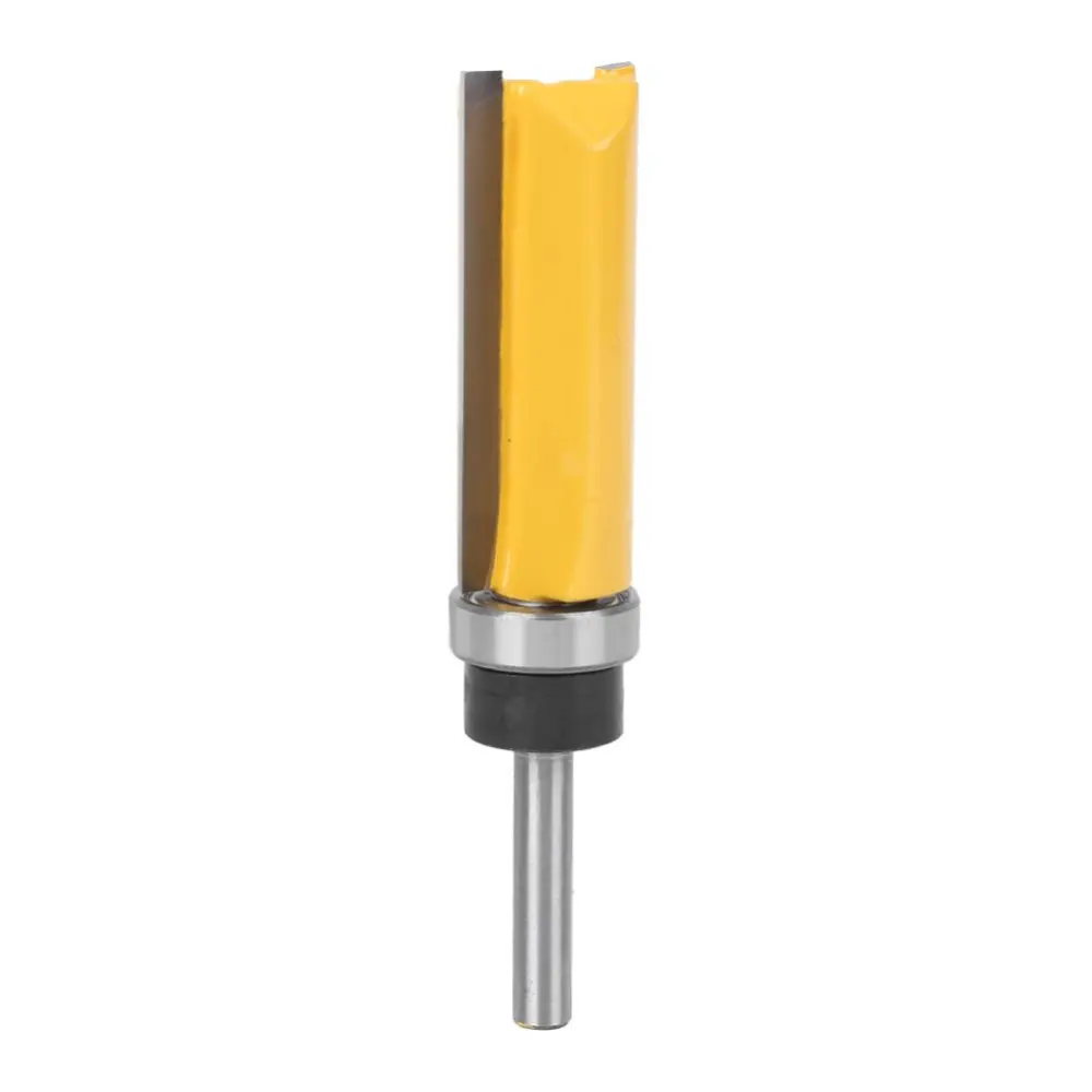 1/4in Shank Woodworking Milling Cutter Carbon Steel Flush Router Bit Slotting Trimming Tool 6x19x50.8mm