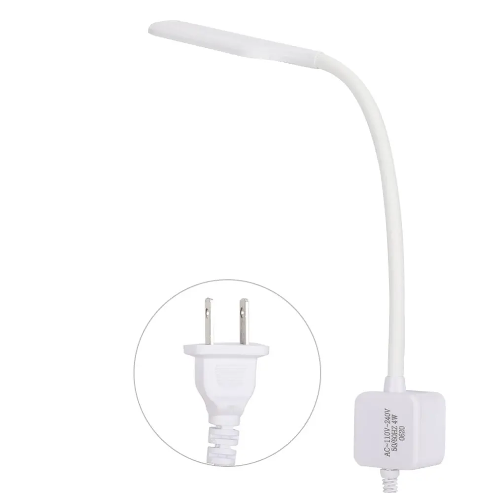 Sewing Machine LED Lamp 30 Beads Patch Working Desk Light + Magnetic Base 110V-240V(US Plug White)