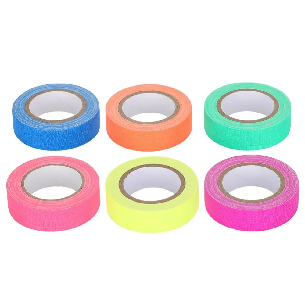 6Pcs Fluorescent Cotton Cloth Tape Night Luminous Matt High Viscosity Warning Decoration