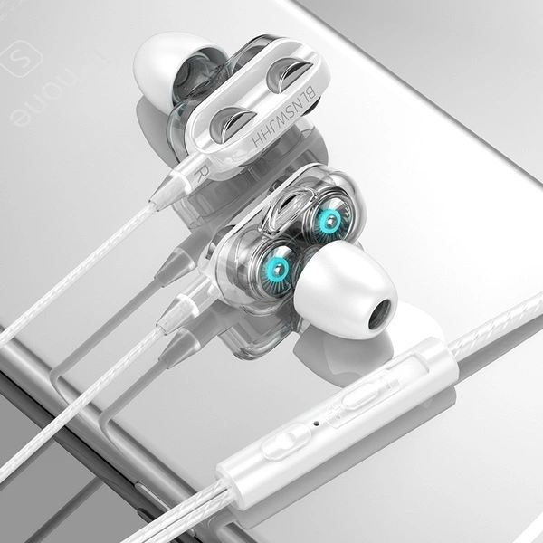 Stereo Wired Earphone for Samsung Xiaomi High Bass 6D Stereo In-Ear Earphones Earbuds (White)