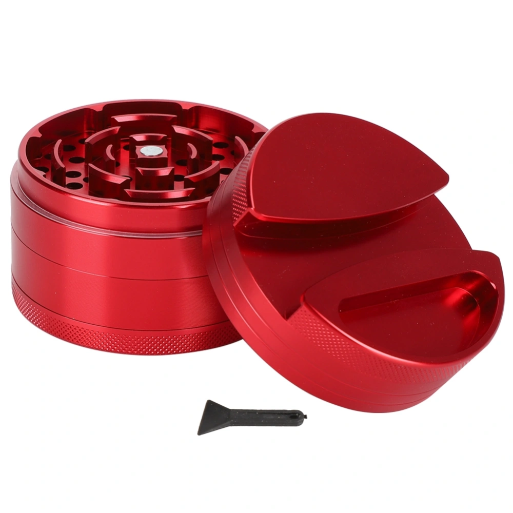 Smoke Grinder Aluminum Alloy Herb Flat 4 Layer Red Grinder Smoking Accessories 75mm