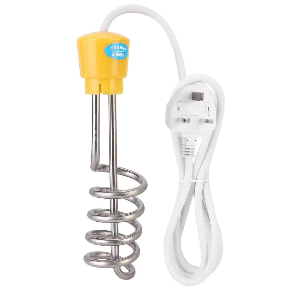 3000W 220V Water Heater Immersion Spiral Tube Water Heating Element Electric Boiler (UK Plug)