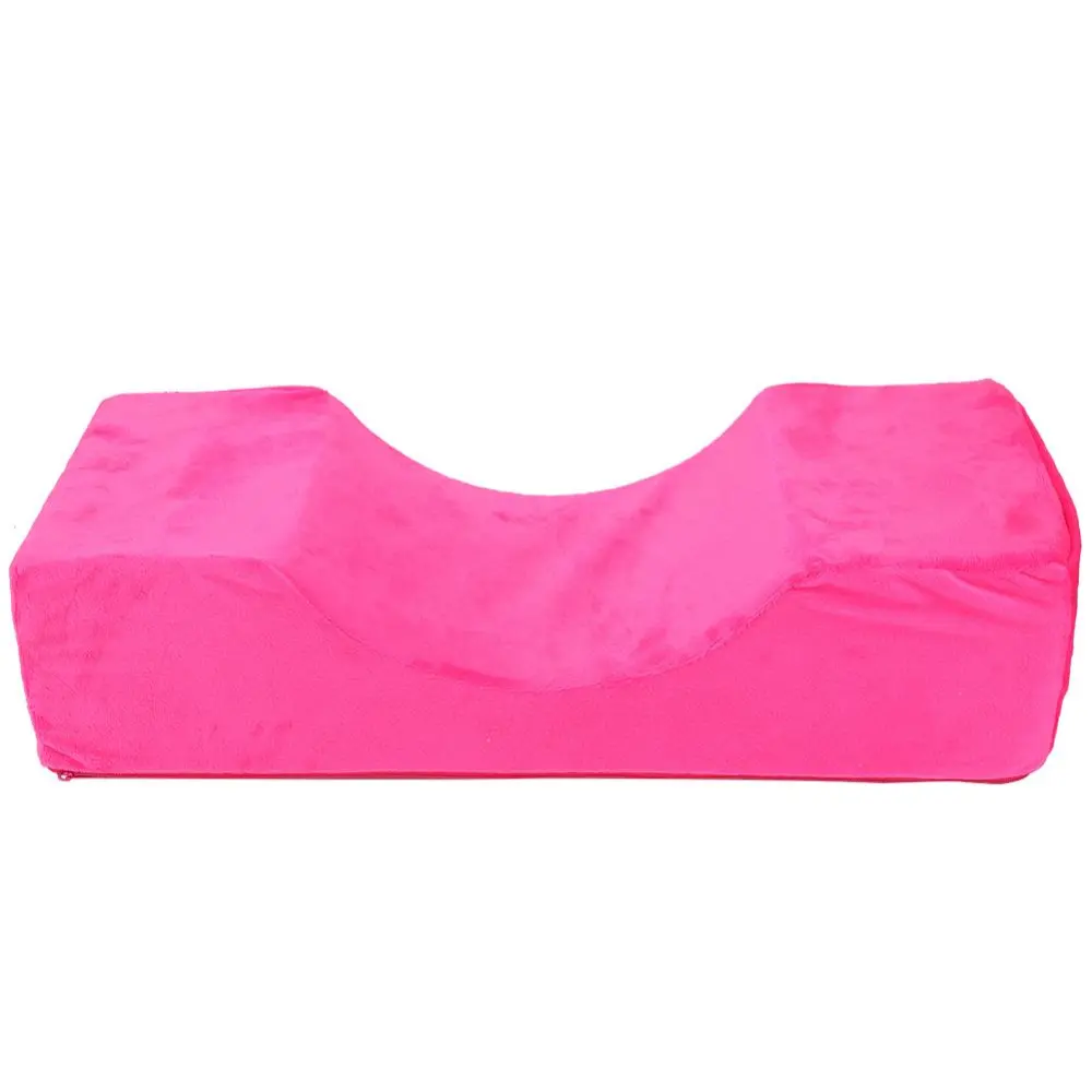 Soft Elastic Eyelash Extension Pillow Beauty Salon Eyelash Grafting U-Shaped Pillow(Rose Red )