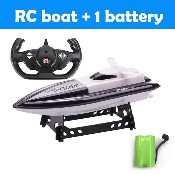 Radio Remote Control Double Motor High Speed Boat Kit RC Racing Kid Outdoor Racing Boat  (Black