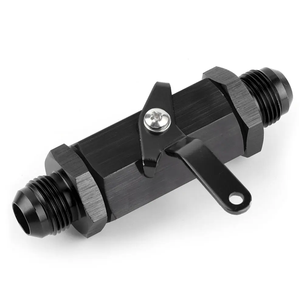 Y974 -10AN Shut Off Check Valve Aluminum Alloy Car Refitting for AN10 Fuel Pipe(Black )