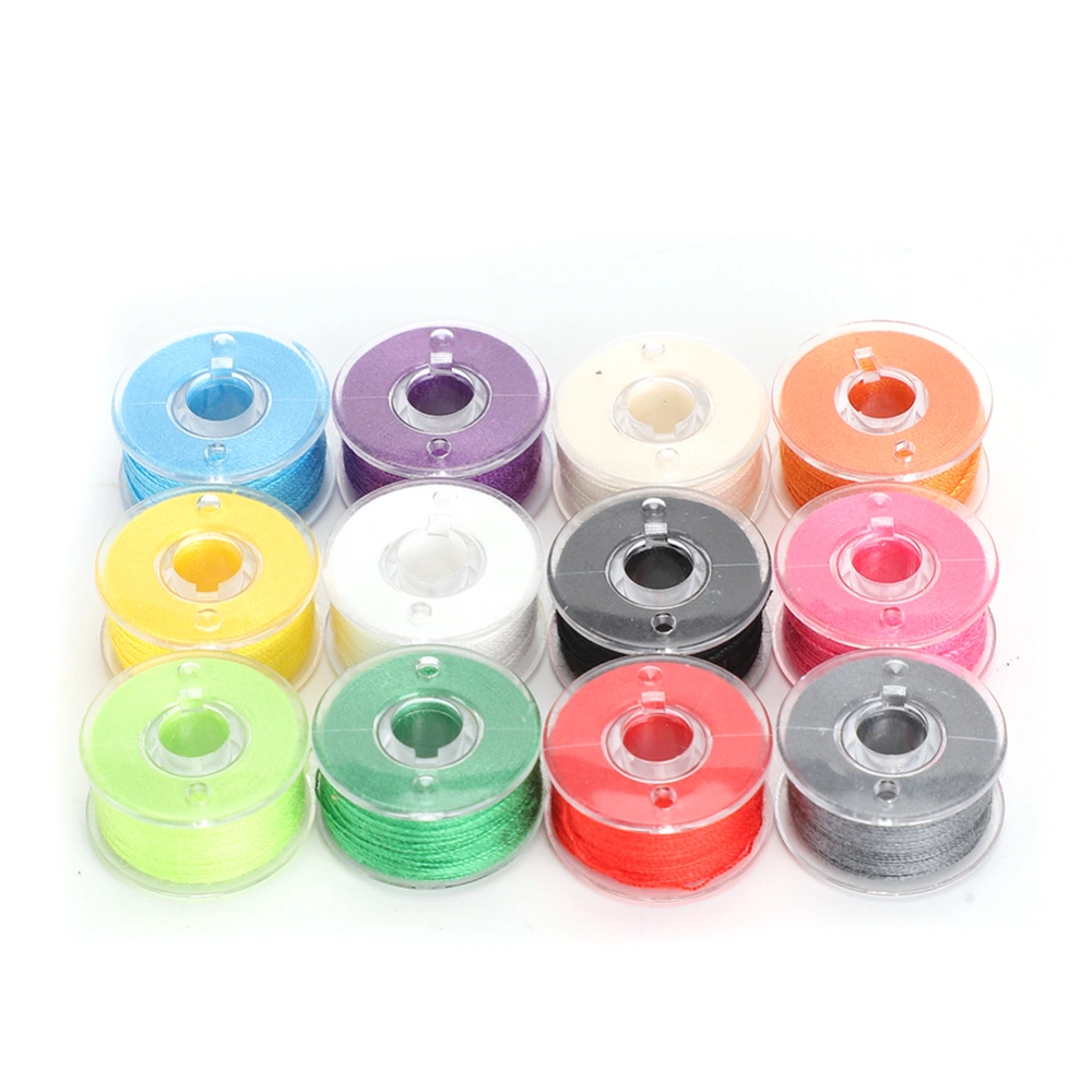 14Pcs Bobbins Sewing Thread Set Plastic Colorful Bobbin Bottom Sewing Accessories