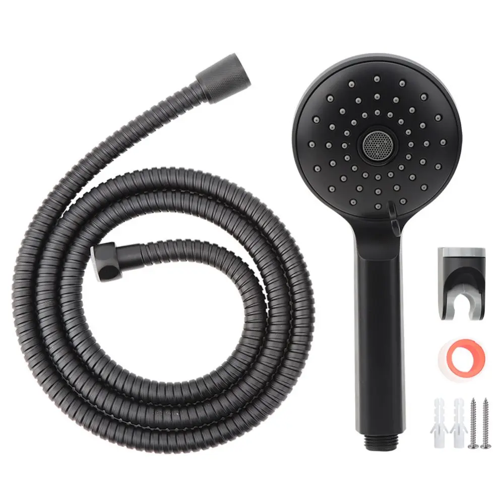 Matte Black Handheld Showerhead with Showerhead Holder Bracket Hose Bathroom Tools