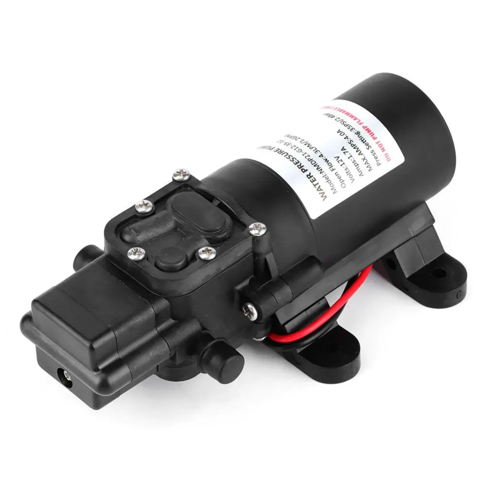 12V DC 1.2GPM 35PSI Diaphragm Pump High Pressure Self-Priming Pump for Car RV Marine Boat