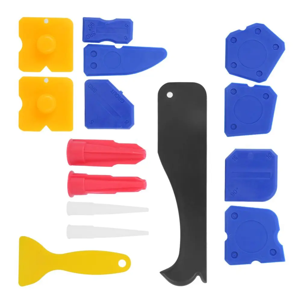 15Pcs/Set Silicone Sealant Tools Scraper Spatula Cleaner Glass Window Hand Operated Tool