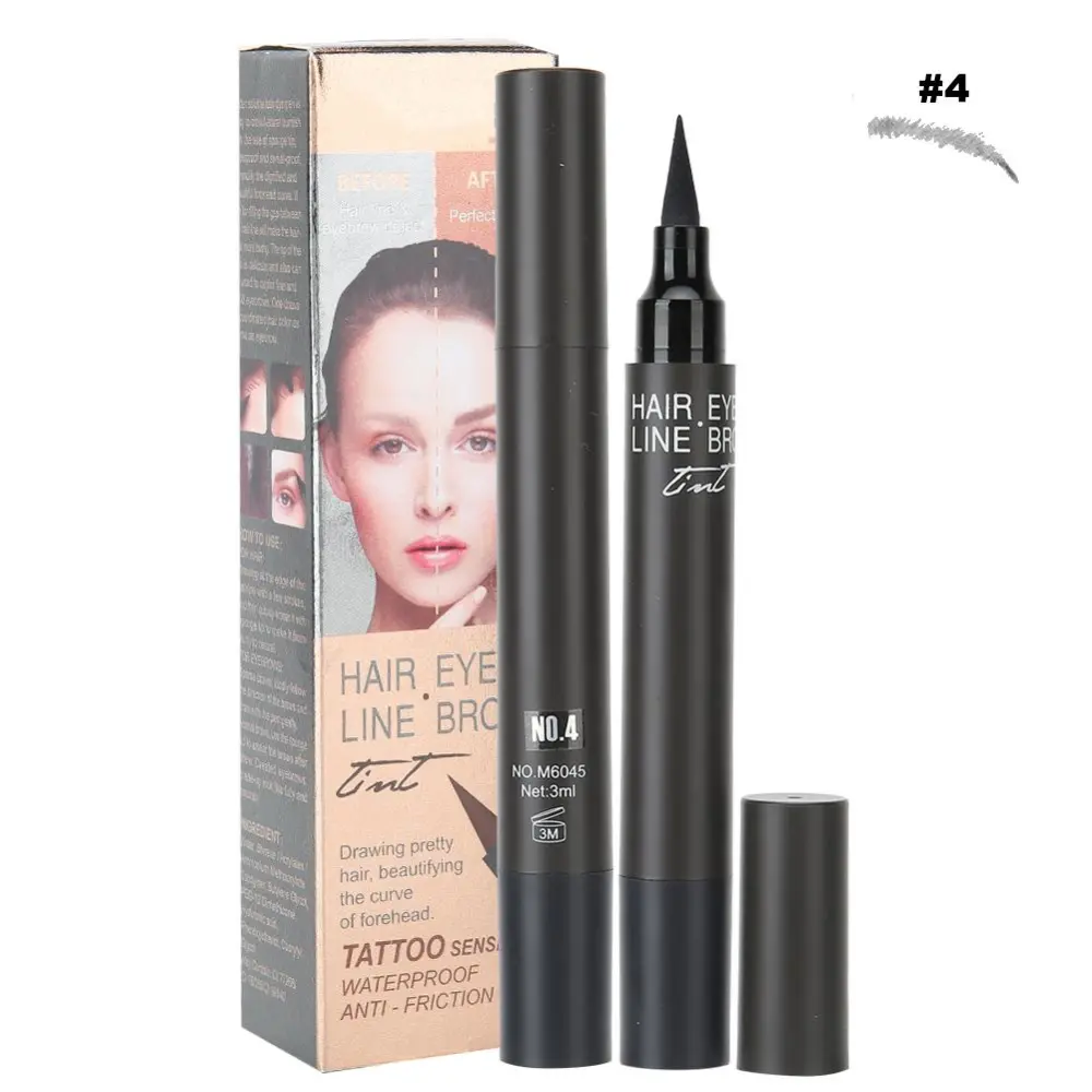 2 In 1 Double Head Eyebrow Hairline Pencil Long Lasting Waterproof Hairliner Pencil(Black )