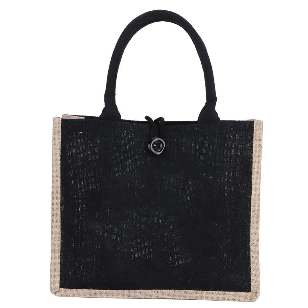 Fashionable Large Capacity Jute Tote Bag Eco??Friendly Travel Storage Shoulder Bag for Women